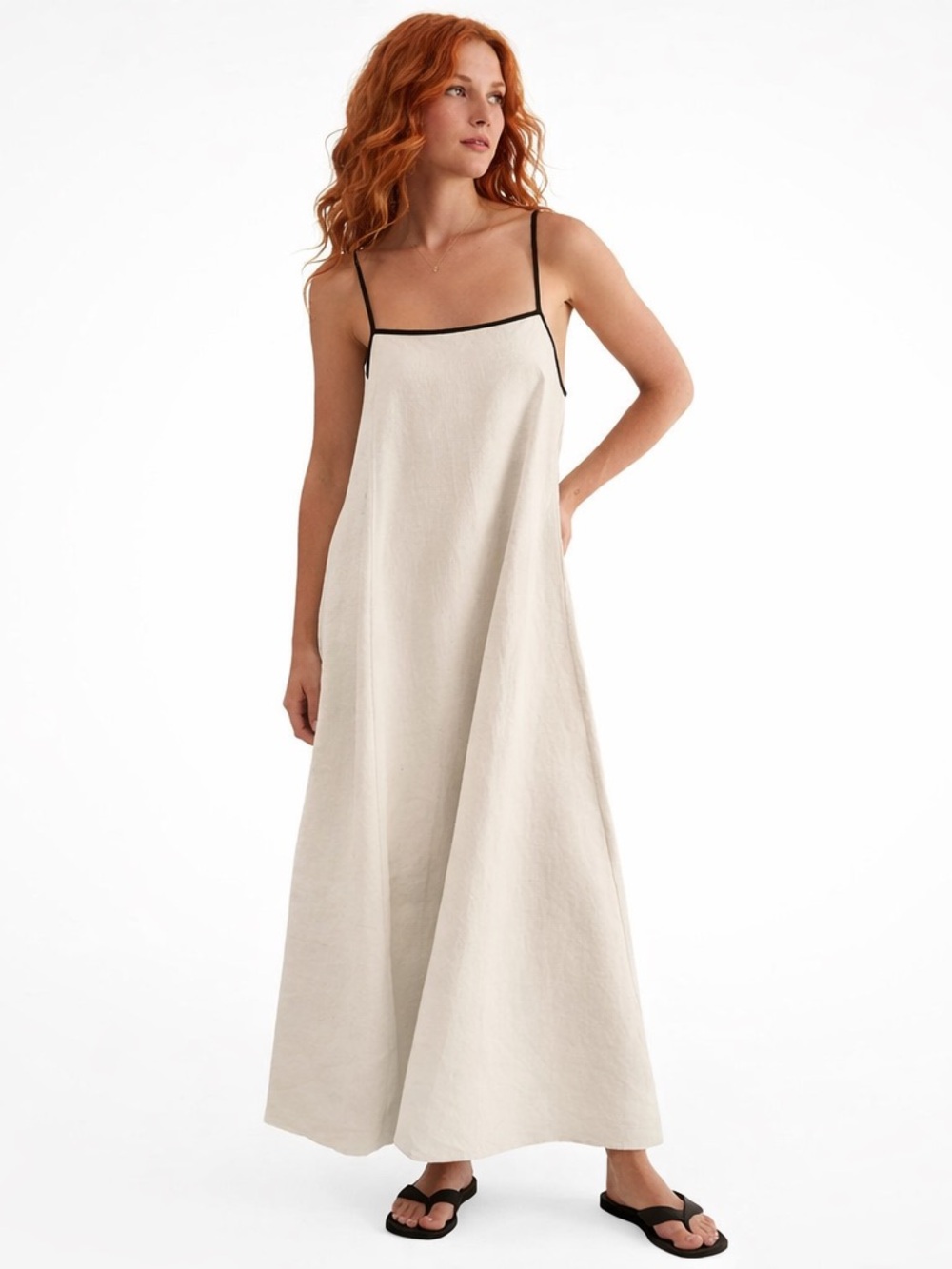 Shy Velvet Linen Maxi Dress S 4/6